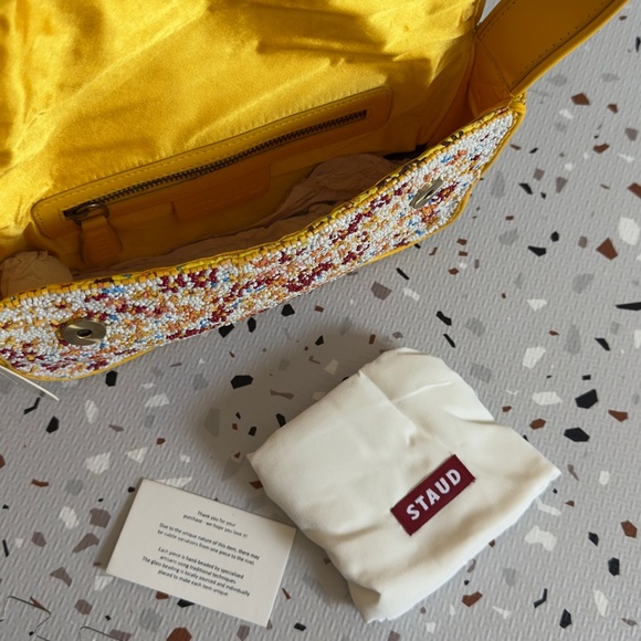 Staud Yellow Floral Beaded Tommy Bag - Picture 11 of 11